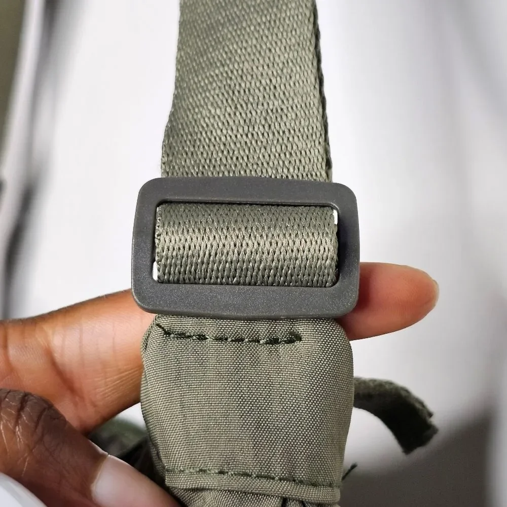 Sage Green Half Moon Nylon Crossbody Bag